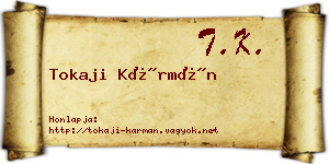 Tokaji Kármán névjegykártya